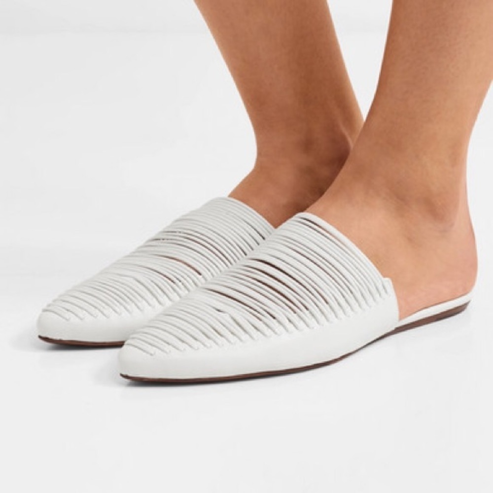 Tory Burch Sienna‎ Flat Slide Mules White Size 11